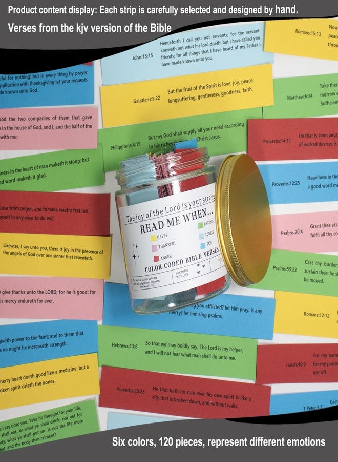 CODINOO Bible Verse Jar(KJV),Read Me When Bible Verses Jar(120pcs),Christian Gifts For Women Men Mom,Mothers Day Gifts,Jesus God Religious gifts,Scripture Prayer Hope - Image 4